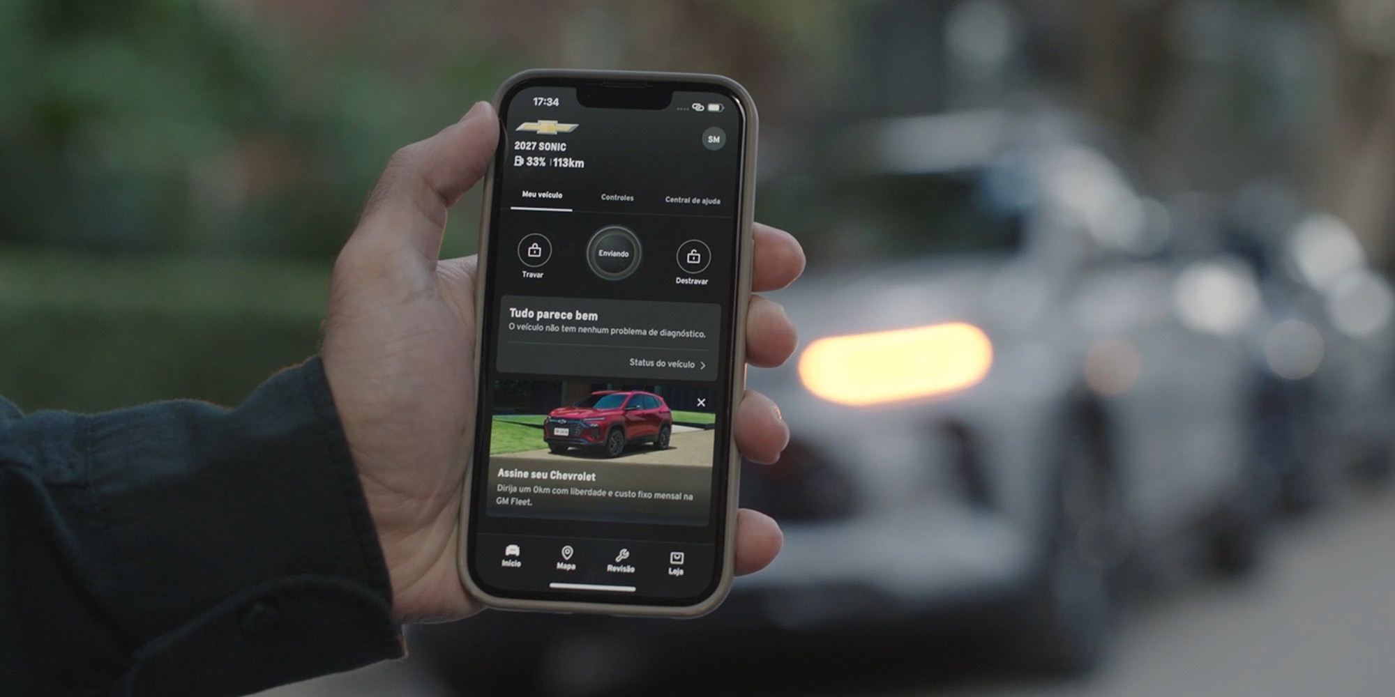 Aplicación myChevrolet para control remoto del vehículo.